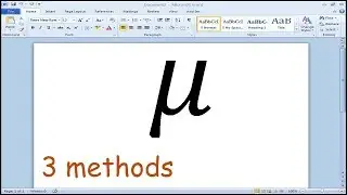 How to type Mu Symbol in Word