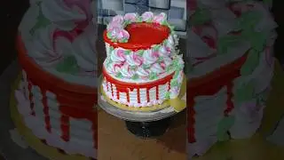 2 tier strawberry cake decoration | #shorts