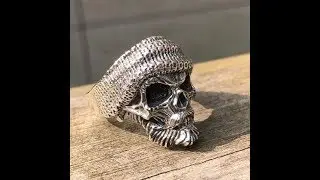 LUXURY BEARD SKULL RING 925 SILVER RING - RESIZABLE
