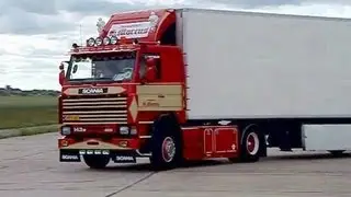 SCANIA 143 V8 WITH LOUD PIPE Morcus Transport NICE OLD SCHOOL TRUCK