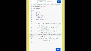 10 🔥 C program using the Long Keyword | C Language | #shorts #reels #coding #viral #trending #C #c