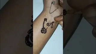 Safety pin Riya name tattoo mehndi design #viral #shorts #trending