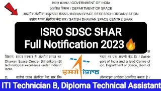 ISRO SDSC Recruitment 2023 ISRO SDSC Recruitment 2023 ISRO SDSC SHAR Recruitment 2023 ISRO 2023