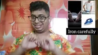 iron carefully II man ironing not hand touch II watch imortant