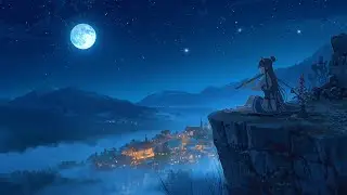 Moonlit Flute Over a Sleeping Village 🌙 | Calm Fantasy Music