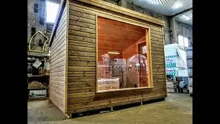Au&szlig;ensauna Gartensauna Modern mit Glasfront
