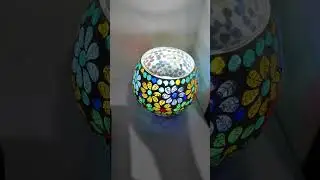6 Mosaic Glass Votive Tealight Candle Holders for Dining Table - Decorations Items for Home