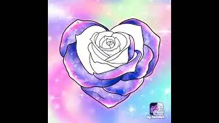 How to color a picture of a special galaxy heart flower  from Paint by the number🌷&hearts;️🌌🎨🖌