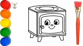 How to Draw old tv drawing, Painting and Coloring for Kids & Toddlers | Draw, Paint and Learn