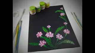 Easy painting flower by lucky art work / dezine / drowing technique /  amazing creativity