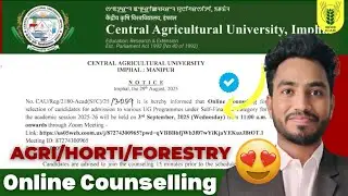 Latest update🚨CAU,Imphal Counselling ✅Merit List Out 🔥 Next Process ?