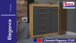 03.2089 C&ocirc;moda Elegance 1 Porta 6 Gavetas