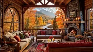 Chill Autumn Jazz ?? Cozy Porch Smooth Jazz for Relax, Study & Work|