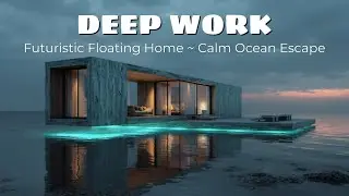 Futuristic Floating Home | Расслабляющая Ночь Глубокой Работы ~ Спокойный Океанский Побег