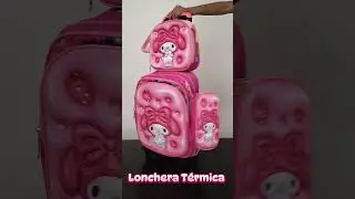 Mochila Primaria 3D con Carrito, Combo con Lonchera T&eacute;rmica y Lapicera