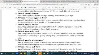 Management Accounting  (Math, Theory Short Suggestions and A Part Solutions Suggestions)
