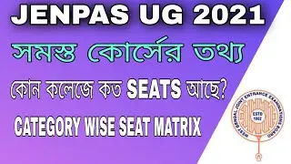 Jenpas ug 2021 category wise seat matrix/category wise seat matrix for Bsc nursing/Bsc paramedical