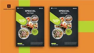 How To make Food Flyer design | Restaurant Flyer Design in Adobe Illustrator Tutorial #flyer