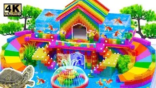 ASMR Video | Build Most Creative Mud Villa Have Aquarium Around, Curved Slide With LEGO