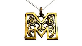 M Pendant Crafting: Metal Jewelry Tutorial - Background Clearing with Jeweler's Saw