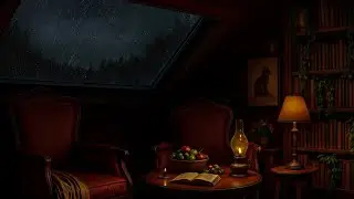 Soothing Night Rain with Thunder – Dark Cozy Ambience for Sleep & Stress Relief