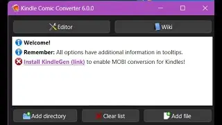 Установить KindleGen (ссылка) | Kindle Comic Converter | KCC
