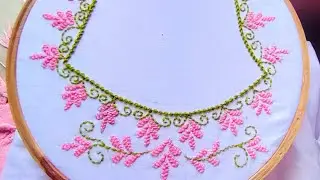 Blouse Back neck Embroidery Design/Suit neck Design(@ira creations 786)