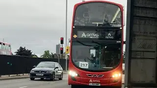 Journey on the Arriva London Wright Gemini 2 B5LH HV75 LJ62 BWF on bus route 217