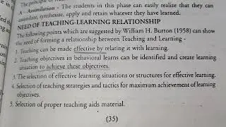 Relation Between Learning and Teaching || Pedagogy 