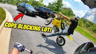DIRT BIKE RIDER TROLLING THE COPS AT ATL LOT!