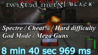 (PS2EMU) Twisted Metal Black Cheat% speedrun (Spectre | Hard | God Mode/Mega Guns)