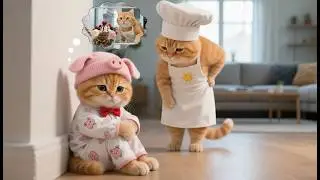 Tiny Ginger Kitten Cries After Mama Cat Eats His Ice Cream 😹🐱🍨