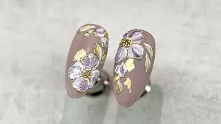 Elegant Hand Painted Floral Nails #nailart #nails #nailtutorial #handpainted #flowers