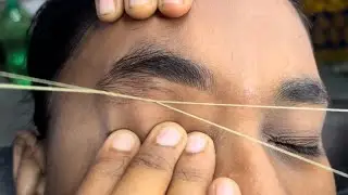 Shapeless thick eyebrow threading #eyebrowthreadingtutorial