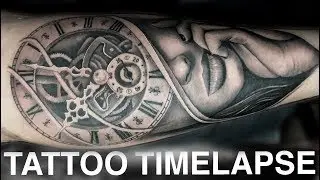 TATTOO TIMELAPSE | WOMAN AND CLOCK PORTRAIT | CHRISSY LEE