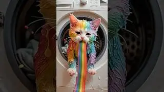 Washer Disaster! Rainbow Kitten&rsquo;s Epic Revenge 😼🌈 #shorts