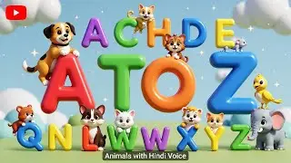 A to Z Alphabet with Animals 🐾 | ABC Learning for Kids | Hindi Voice Over#abcdrhymes #abcd #alphabet