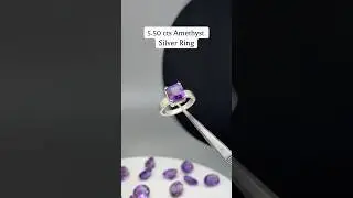 Amethyst Ring with 5.50 cts of PURPLE Gemstone in Silver