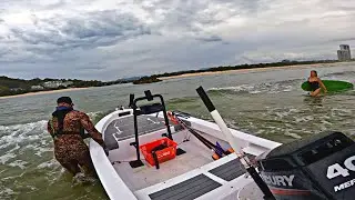 Crossing the bar on low tide was worth it for blue water | Spearfishing Gold Coast, QLD