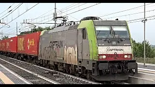 [HD - Treni] STROMBAZZATA E483.310 Captrain Italia + Treno Merci in partenza da Sant'Ilario d'Enza!