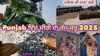 Punjab wich chuna ka kam shuru 2025 || reeste wich harjeet combine milli || appne yaar vlog video ||