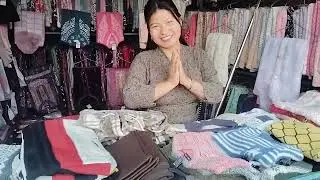 हिमालय बुद्धिस्ट मार्केट में लड़कियां ठंडी का कपड़ा बेच रही हैं| Gonda Buddhist Market Vlogs Video|