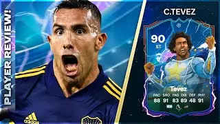 ABSOLUTE BEAST!!!! UEFA HEROES CARD 90 RATED CARLOS TEVEZ PLAYER REVIEW - EA FC24 ULTIMATE TEAM