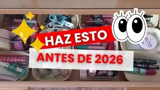 I'm organizing and decluttering my makeup before 2026