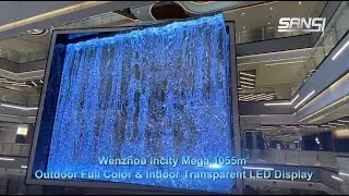 Sansi LED Display Wenzhou Incity Mega, 1055sqm, Outdoor Full Color & Indoor Transparent LED Display