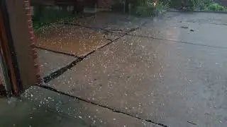 tornado near my house caused all thus hail! neat! #tornado # hail #severethunderstormwarning
