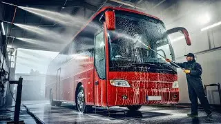 Mercedes Benz Intouro Bus  🚿| No Talking | Relaxing Car Wash ASMR