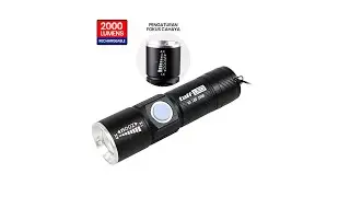 TaffLED Senter LED Mini USB Rechargeable Q5 LED 2000 Lumens - OMFL1ZBK
