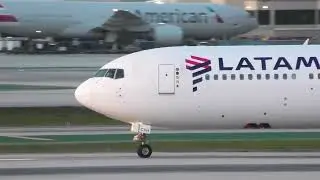 LATAM Airlines Boeing 767 Slows on Runway at LAX Airport