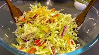 Салат из капусты за 5 минут! Полезно и вкусно!